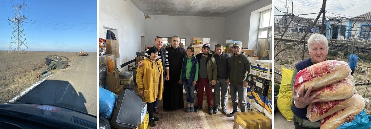 Pravidelná potravinová a materiální pomoc do Chersonské oblasti.